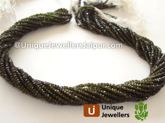 Green Tourmaline Faceted Roundelle Beads